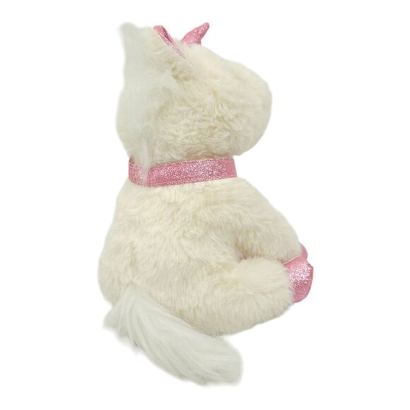 Unicorn Plush Sparkle Shimmer Pink Collar Horn Feet 10.5" Stuffed Animal Toy - Picture 6 of 13